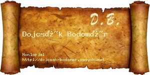 Dojcsák Bodomér névjegykártya